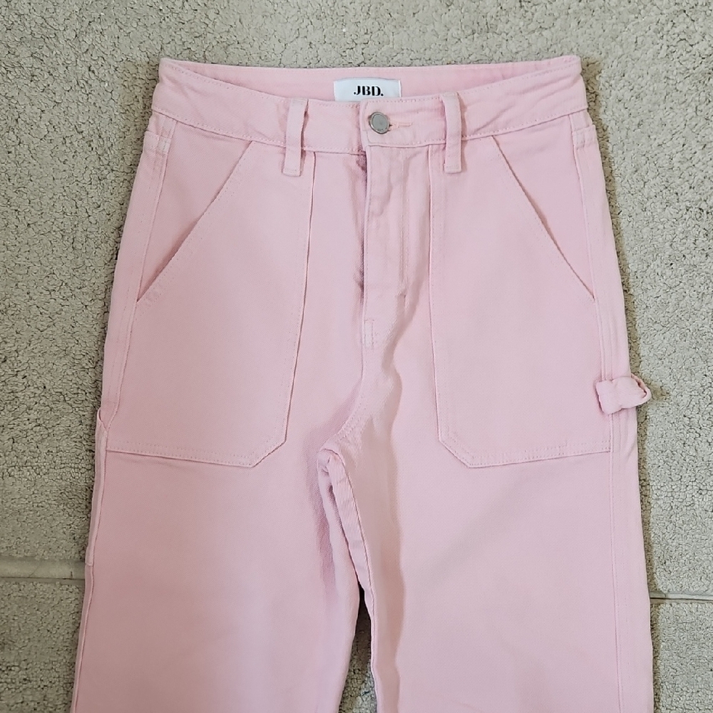 Just Black Denim JBD High Rise Pink Utility Jeans Size 26 - Picture 3 of 7